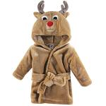 Hudson Baby Unisex Baby Plush Animal Face Robe, Boy Reindeer, One Size, 0-9 Months