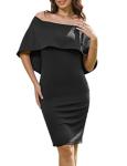 GRACE KARIN Womens Off Shoulder Cape Midi Dress Cocktail Party Dress Size M Black