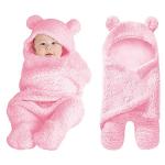 XMWEALTHY Cute Baby Items Newborn Plush Nursery Swaddle Blankets Soft Infant Girls Clothes Pink