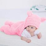XMWEALTHY Cute Baby Items Newborn Plush Nursery Swaddle Blankets Soft Infant Girls Clothes Pink