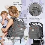 Diaper Bag Backpack, RUVALINO Multifunction Travel Back Pack Maternity Baby Changing Bags, Large Capacity, Waterproof and Stylish, Iron Gray
