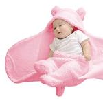 XMWEALTHY Cute Baby Items Newborn Plush Nursery Swaddle Blankets Soft Infant Girls Clothes Pink