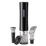 CIRCLE JOY Electric Wine Bottle Openers Set -- Automatic Corkscrew Opener Battery Powered Motorized Cordless Puller Combo with Foil Cutter Vacuum Stopper Wine Aerator Pourer , Black