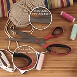 BambooMN Titanium Softgrip Scissors Set for Sewing, Arts, Crafts, Office - 1 set of 3 - Red w/ Black Inlays