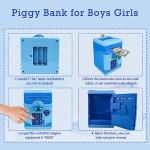 HUSAN Great Gift Toy for Kids Code Electronic Piggy Banks Mini ATM Electronic Coin Bank Box for Children Password Lock Case