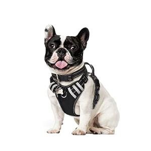 WINSEE Dog Harness No Pull, Pet Harnesses with Dog Collar, Adjustable Reflective Oxford Outdoor Vest, Front/Back Leash Clips for Small, Medium, Large, Extra Large Dogs, Easy Control Handle for Walking