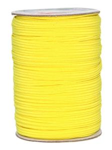 Mandala Crafts Flat Elastic Band, Braided Stretch Strap Cord Roll for Sewing and Crafting; 1/4 inch 6mm 50 Yards Yellow