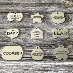 Stainless Steel Pet ID Tags - Engraved Personalized Dog Tags , Cat Tags Front & Back up to 8 Lines of Text â Bone, Round, Heart, Flower, Badge, House, Star, Rectangle, Bow Tie