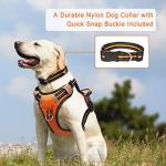 WINSEE Dog Harness No Pull, Pet Harnesses with Dog Collar, Adjustable Reflective Oxford Outdoor Vest, Front/Back Leash Clips for Small, Medium, Large, Extra Large Dogs, Easy Control Handle for Walking