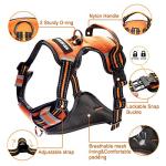 WINSEE Dog Harness No Pull, Pet Harnesses with Dog Collar, Adjustable Reflective Oxford Outdoor Vest, Front/Back Leash Clips for Small, Medium, Large, Extra Large Dogs, Easy Control Handle for Walking