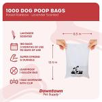 Dog Pet Waste Poop Bags Scented with Lavender in Rainbow Pastel with Leash Clip and Dispenser (1000 Bags, Lavender)
