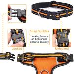 WINSEE Dog Harness No Pull, Pet Harnesses with Dog Collar, Adjustable Reflective Oxford Outdoor Vest, Front/Back Leash Clips for Small, Medium, Large, Extra Large Dogs, Easy Control Handle for Walking