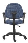 Boss Office Products Perfect Posture Delux Fabric Task Chair with Loop Arms in Blue