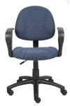 Boss Office Products Perfect Posture Delux Fabric Task Chair with Loop Arms in Blue