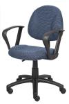 Boss Office Products Perfect Posture Delux Fabric Task Chair with Loop Arms in Blue