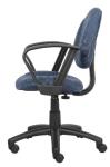 Boss Office Products Perfect Posture Delux Fabric Task Chair with Loop Arms in Blue