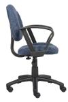 Boss Office Products Perfect Posture Delux Fabric Task Chair with Loop Arms in Blue
