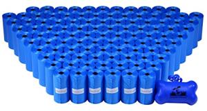 2200 Pet Waste Bags, Dog Waste Bags, Bulk Poop Bags with Leash Clip and Bone Bag Dispenser - (2200 Bags, Blue)