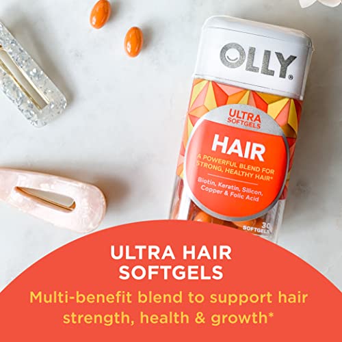 OLLY Hair Health Softgels, Biotin, Keratin, Vitamin D, B12