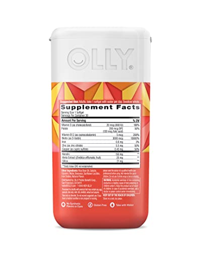 OLLY Hair Health Softgels, Biotin, Keratin, Vitamin D, B12