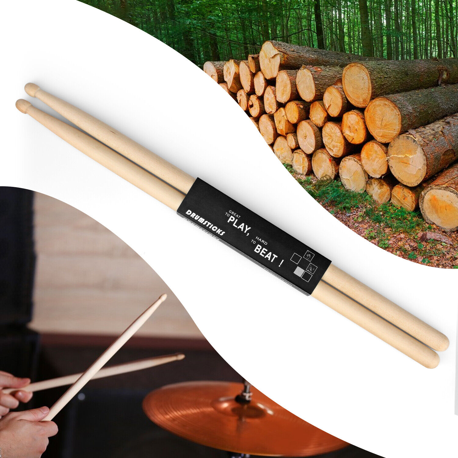 5A Drumsticks Pair Maple Wood Drum Kit