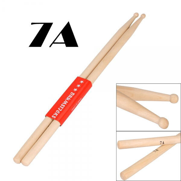 Maple Wood Drumsticks - 7A Drum Kit