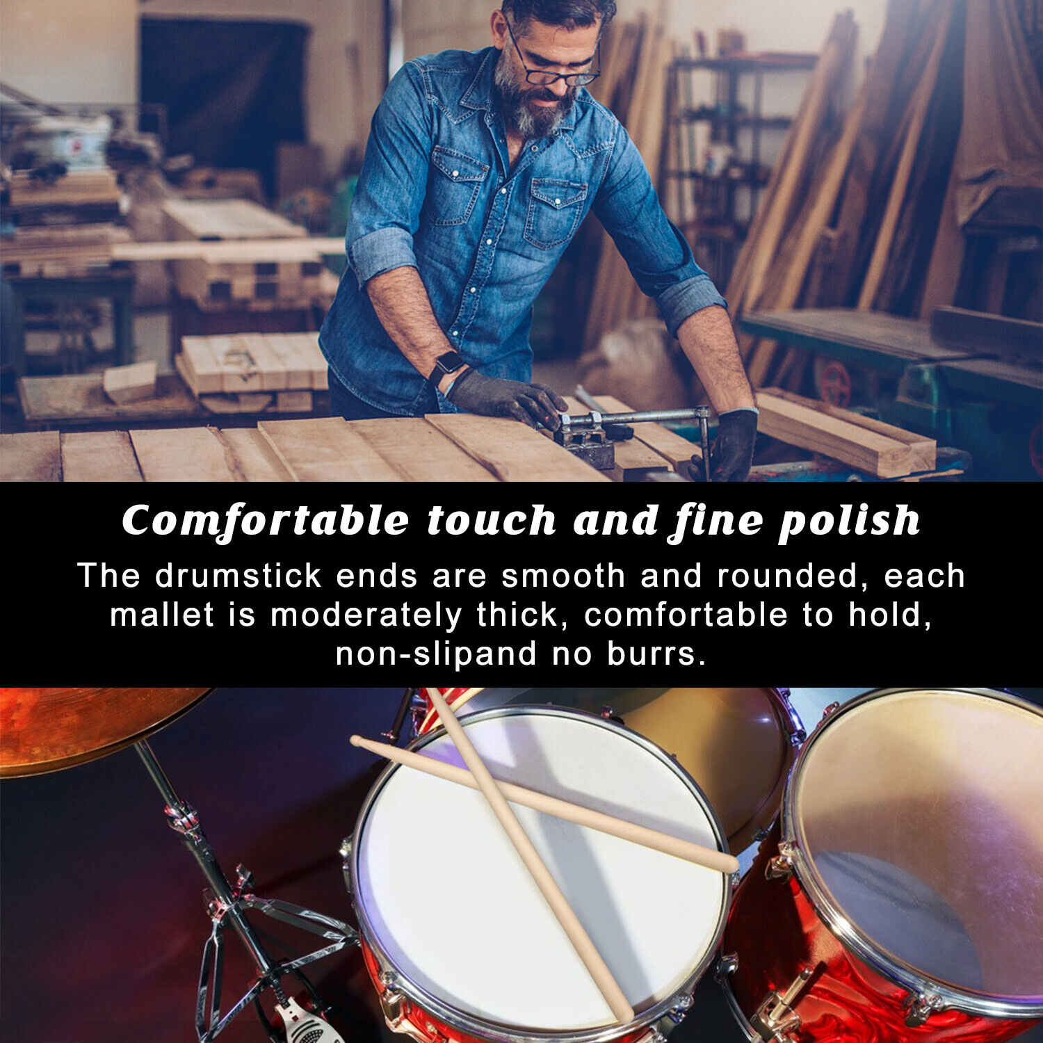 5A Drumsticks Pair Maple Wood Drum Kit