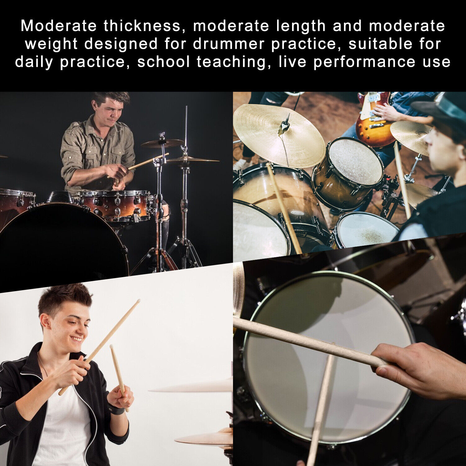 5A Drumsticks Pair Maple Wood Drum Kit