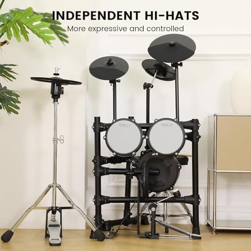 Fesley Electric Drum Set with 4 Quiet Mesh Pads