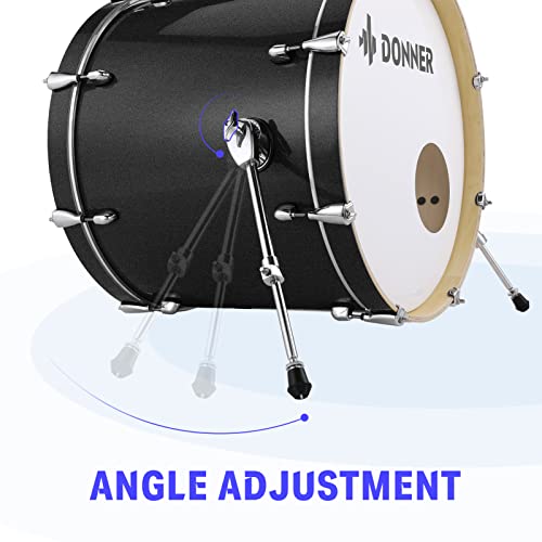 Donner Drum Set - 5-Piece 22" Full Size Drum Kit, Black