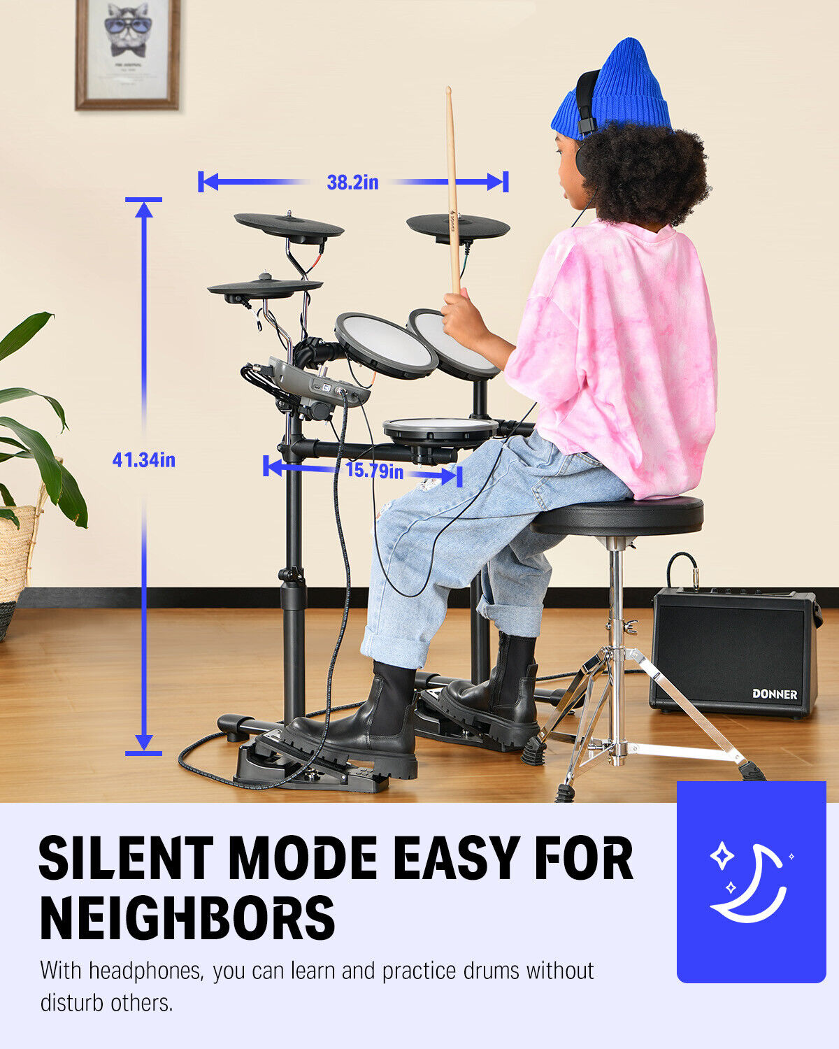 Donner DED-70 Quiet Electronic Drum Set