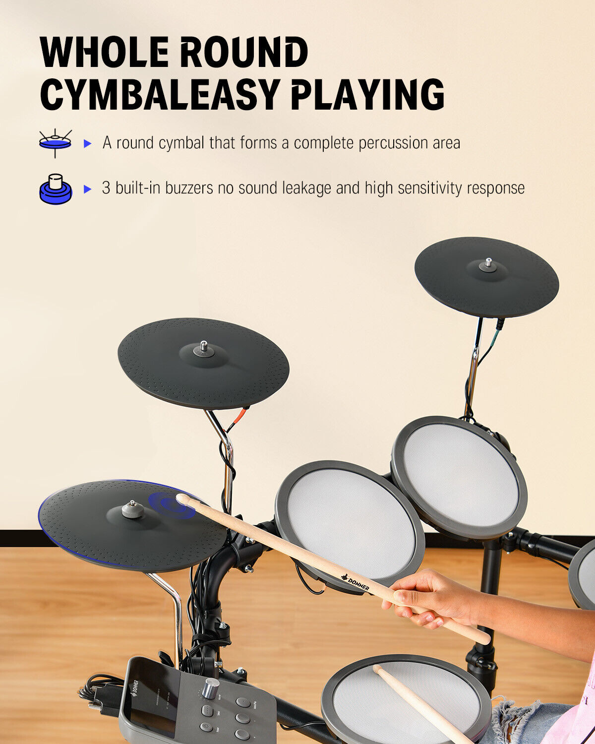 Donner DED-70 Quiet Electronic Drum Set