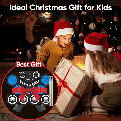 Portable Electric Drum Set with Built-in Speakers