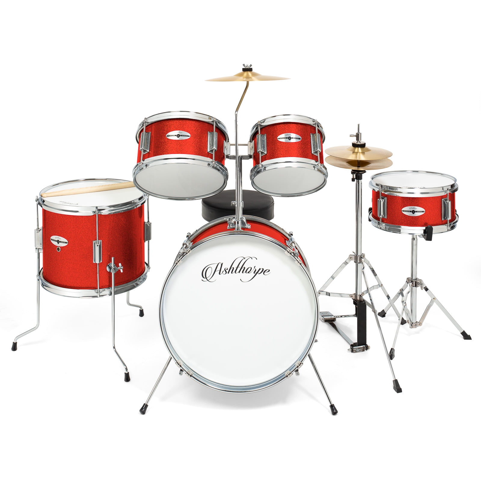 Ashthorpe Junior Drum Set with Genuine Brass Cymbals