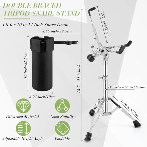 Double Braced Snare Drum Stand: Adjustable Height