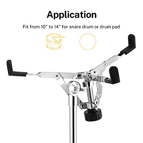 Adjustable Double Braced Snare Drum Stand - Fits 10"-14" Drums
