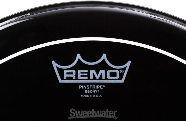 Remo Ebony Pinstripe Drumhead: 14" Configuration