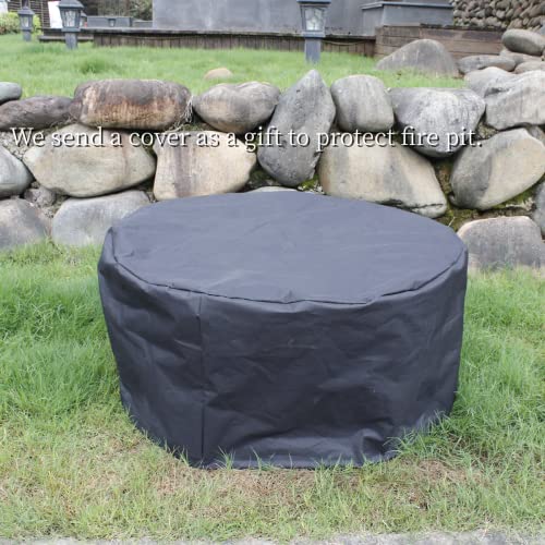 36 Inch Fire Pit with 2 Grills & Lid
