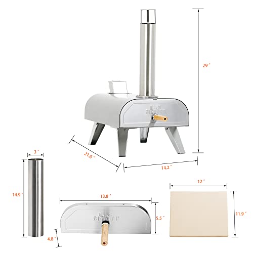 BIG HORN OUTDOORS 12" Wood Pellet Pizza Oven