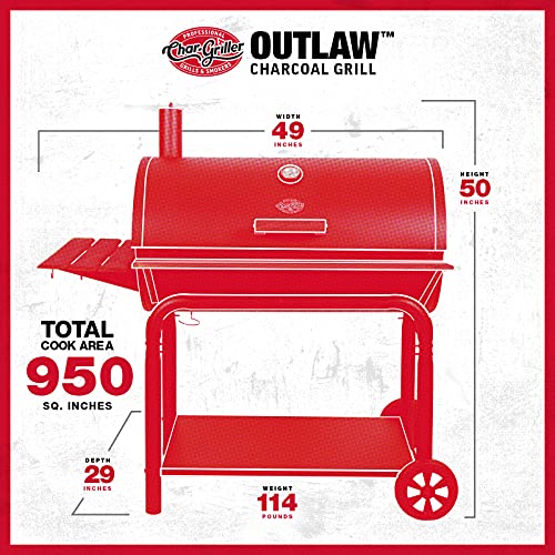 Char-Griller® Outlaw Charcoal Grill Smoker with Premium Features
