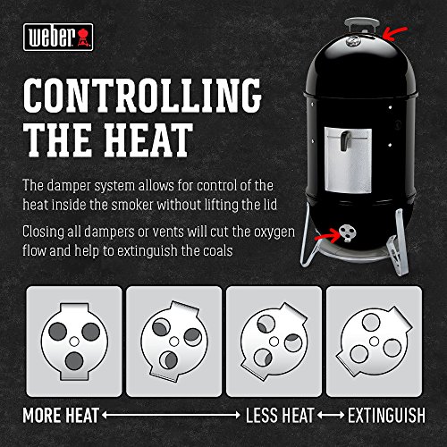 Weber 18" Smokey Mountain Charcoal Smoker, Black