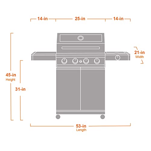 Monument 4-Burner Propane Gas Grill with LED Controls