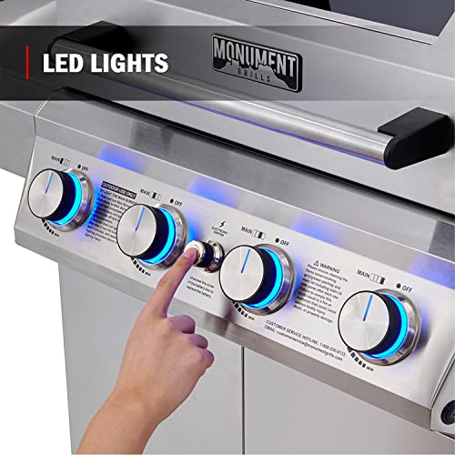 Monument 4-Burner Propane Gas Grill with LED Controls