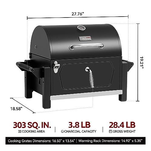 Royal Gourmet CD1519 Portable Charcoal Grill - Travel Size