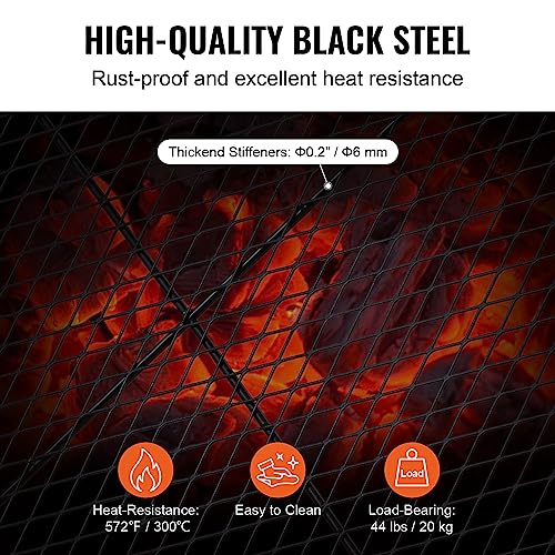 VEVOR X-Marks Rectangle Fire Pit Grill Grid