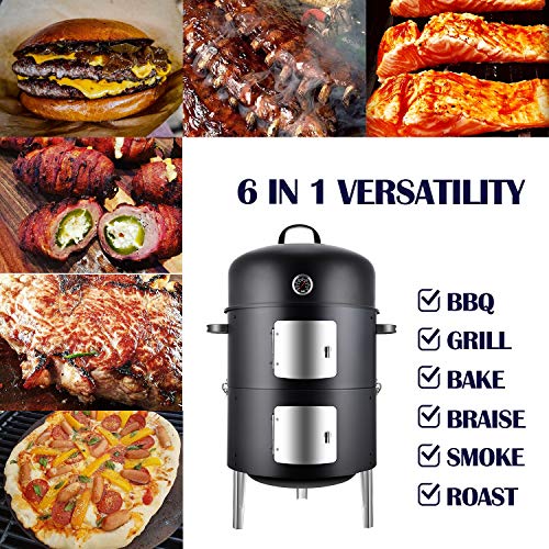 Realcook 17" Steel Charcoal Smoker - BBQ Grill