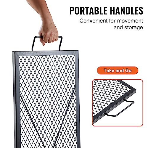 VEVOR X-Marks Rectangle Fire Pit Grill Grid