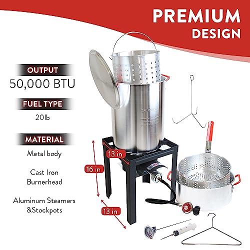 GasOne Turkey and Fish Fryer 30QT Cooker Set