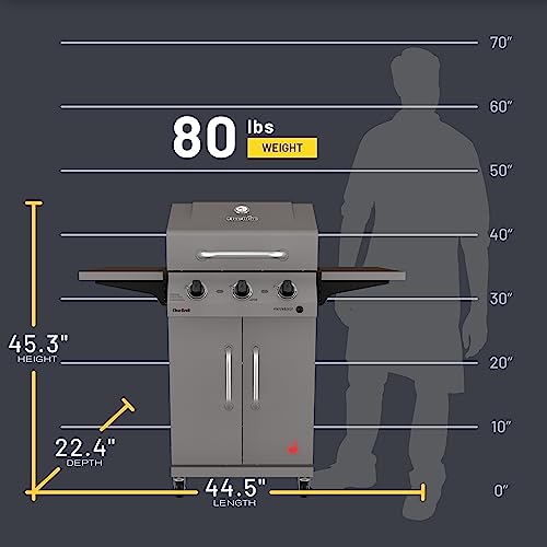 Char-Broil 3-Burner Cart Propane Gas Stainless Steel Grill