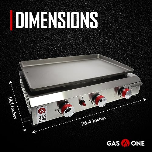 Gas One Portable Flat Top Grill with 3 Burners